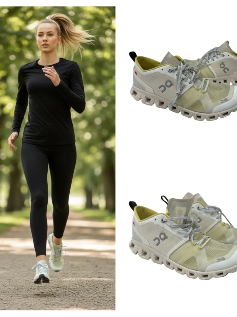 ON Running Cloud X Shift Textile Vapor Acacia Trainers Womens Shoes Size 10